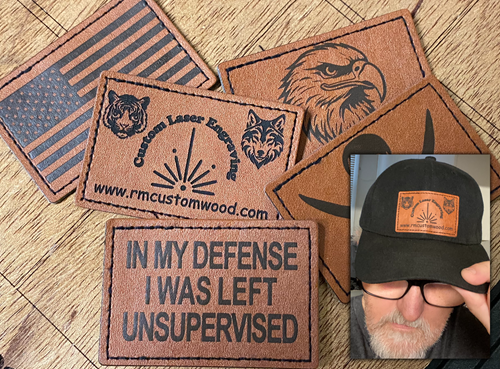 leather engraved patches